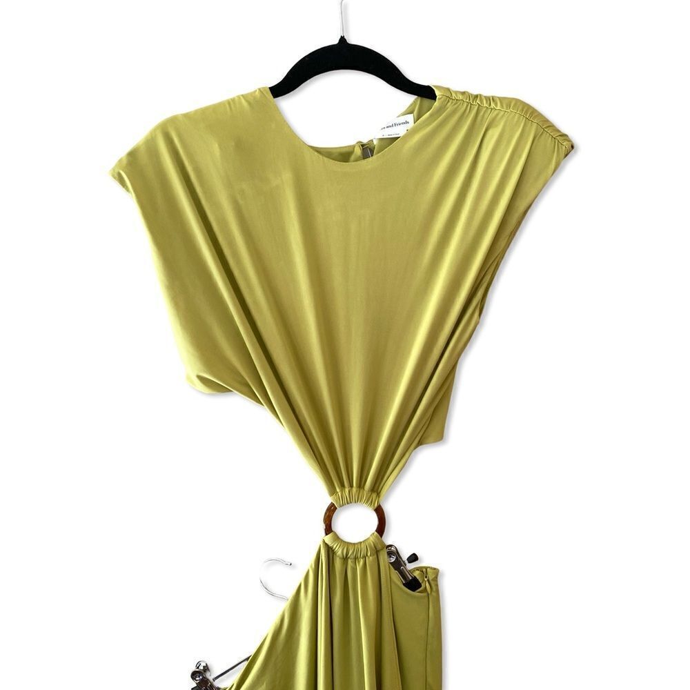 NWT Lovers and Friends encore chartreuse maxi dress cut out stretch Revolve M - Picture 11 of 12
